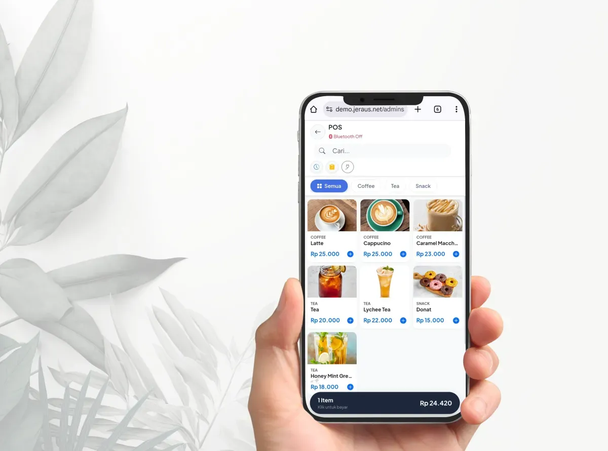 Tampilan POS dari Smartphone